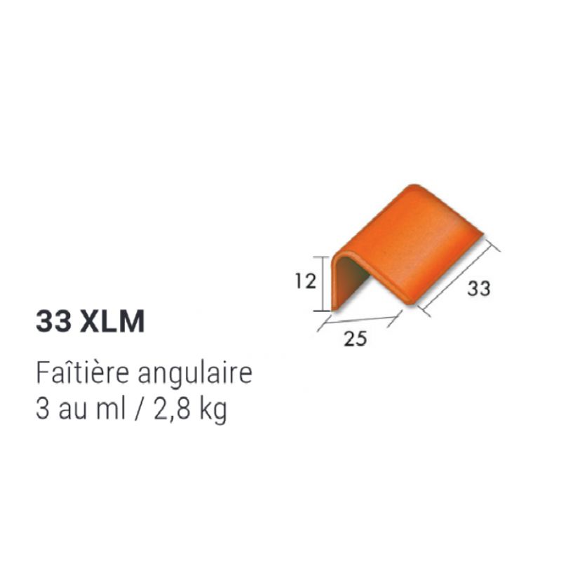 Faîtière angulaire 33XLM - 25x33x12 cm